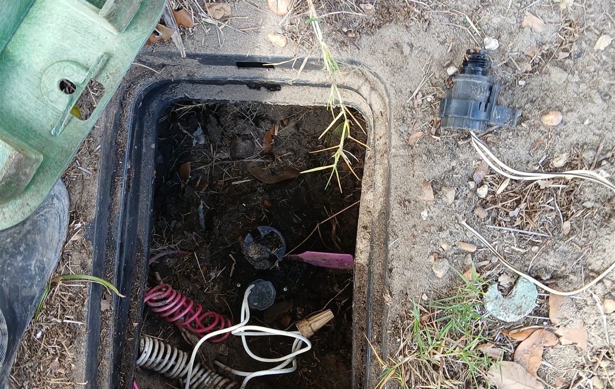 Real irrigation valve box and wiring repair