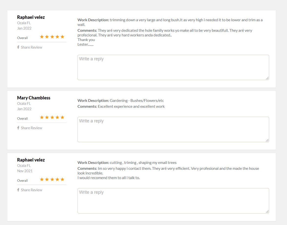 Customer feedback record